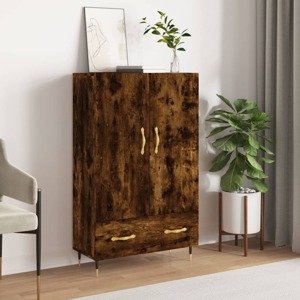 vidaXL Vysoká skrinka dymový dub 69,5x31x115 cm spracované drevo