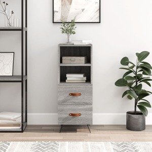 vidaXL Komoda sivý dub sonoma 34,5x34x90 cm spracované drevo