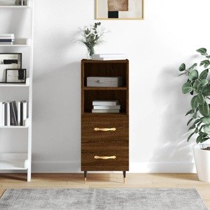 vidaXL Komoda hnedý dub 34,5x34x90 cm spracované drevo
