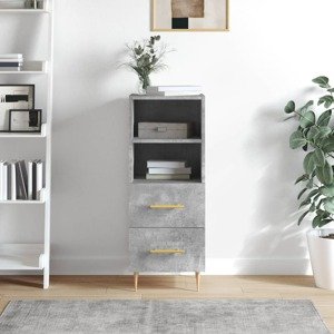 vidaXL Komoda betónovo sivá 34,5x34x90 cm spracované drevo