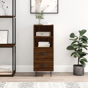 vidaXL Komoda hnedý dub 34,5x34x90 cm spracované drevo