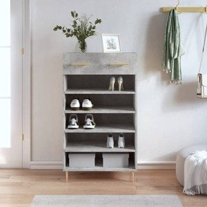 vidaXL Botník betónovo sivý 60x35x105 cm kompozitné drevo