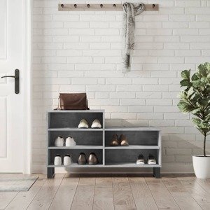 vidaXL Botník betónovo sivý 102x36x60 cm spracované drevo
