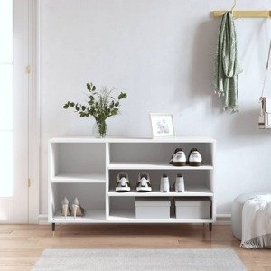 vidaXL Botník biely 102x36x60 cm spracované drevo