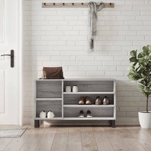 vidaXL Botník sivý dub sonoma 102x36x60 cm spracované drevo