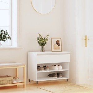vidaXL Botník biely 70x36x60 cm spracované drevo