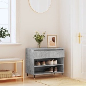 vidaXL Botník betónovo sivý 70x36x60 cm spracované drevo