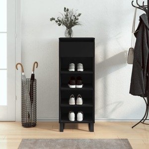 vidaXL Botník čierny 40x36x105 cm spracované drevo
