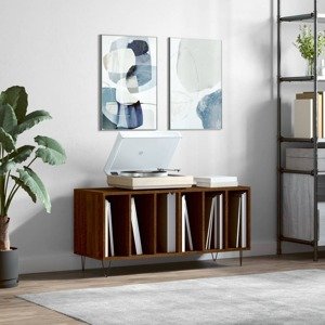 vidaXL Skrinka na platne hnedý dub 100x38x48 cm kompozitné drevo