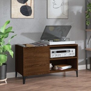 vidaXL Skrinka na platne hnedý dub 84,5x38x48 cm kompozitné drevo