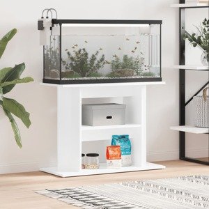 vidaXL Stojan na akvárium lesklý biely 80x35x60 cm kompozitné drevo