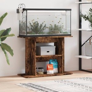 vidaXL Stojan na akvárium dymový dub 80x35x60 cm kompozitné drevo
