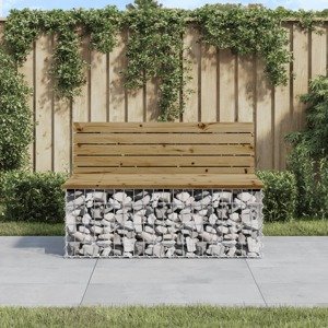 vidaXL Záhradná lavička gabiónový dizajn 103x70x65 cm impreg. borovica