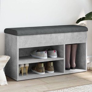 vidaXL Lavička na topánky betónovo sivá 82x32x45,5 cm kompozitné drevo