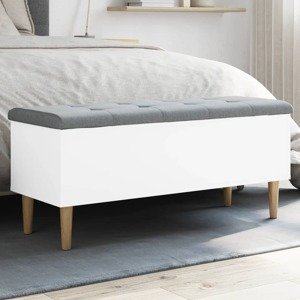 vidaXL Úložná lavička biela 102x42x46 cm kompozitné drevo