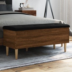 vidaXL Úložná lavička hnedý dub 102x42x46 cm kompozitné drevo