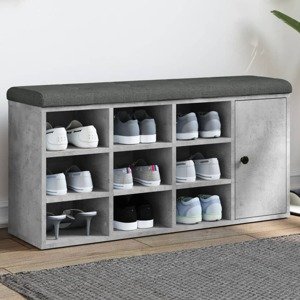 vidaXL Lavička na topánky betónovo sivá 102x32x50 cm kompozitné drevo