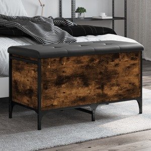 vidaXL Úložná lavička dymový dub 82x42x45 cm kompozitné drevo