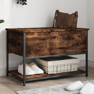 vidaXL Úložná lavička dymový dub 70x42,5x47 cm kompozitné drevo