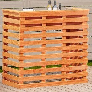 vidaXL Vonkajší barový stolík voskový 113,5x50x103 cm borovicový masív