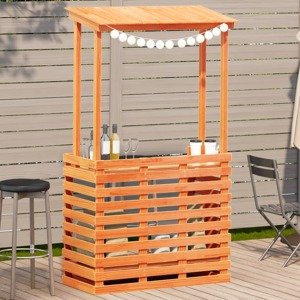 vidaXL Záhr. barový stolík so strechou 112,5x57x195,5cm masívne drevo