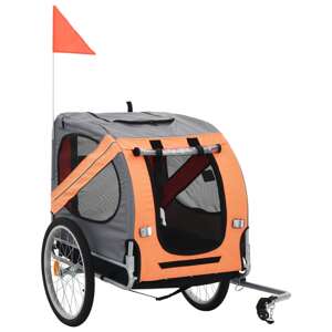 vidaXL Vozík za bicykel pre psa, oranžovo sivý