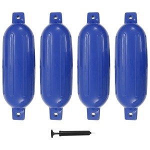 vidaXL Lodný nárazník 4 ks, modrý 58,5x16,5 cm, PVC