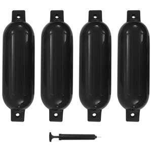 vidaXL Lodný nárazník 4 ks, čierny 51x14 cm, PVC