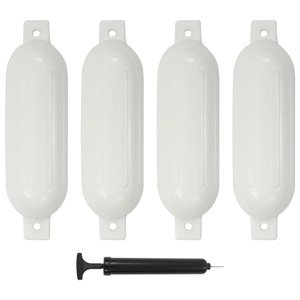 vidaXL Lodný nárazník 4 ks, biely 51x14 cm, PVC