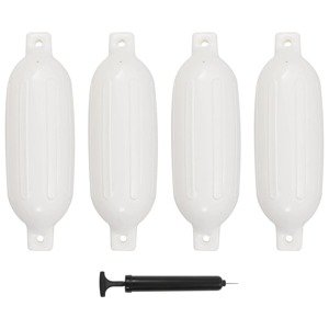 vidaXL Lodný nárazník 4 ks, biely 58,5x16,5 cm, PVC