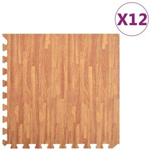 vidaXL Podložka puzzle štruktúra dreva 12 ks 4,32㎡ EVA pena