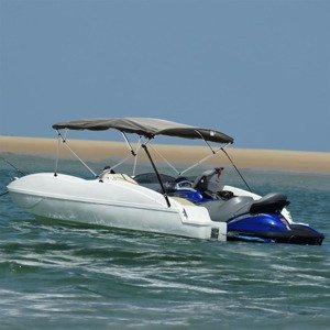vidaXL Strieška Bimini so 4 oblúkmi a stenami 243x(170-182)x137 cm