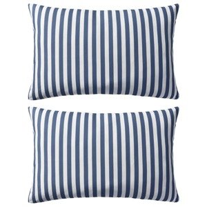 vidaXL Vankúše do exteriéru 2 ks pruhované 60x40cm tmavomodré