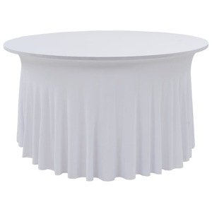 vidaXL Naťahovacie obrusy na stôl so závesom 2 ks biele 150x74 cm