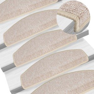 vidaXL 15 ks Nášľapy na schody šedohnedé 65x24x4 cm