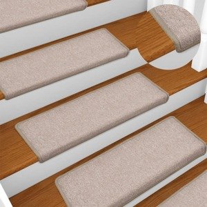 vidaXL Kobercové nášľapy na schody 15 ks, 65x21x4 cm, sivohnedé