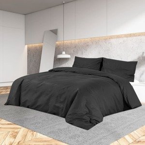 vidaXL Súprava obliečok na paplón čierna 260x240 cm bavlna