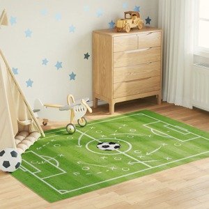 vidaXL Detský koberec zelený 160x230 cm futbal umývateľný protišmykový