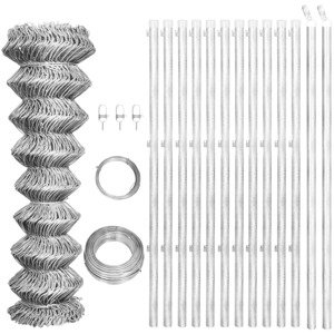 vidaXL Drôtené pletivo+stĺpiky, pozinkovaná oceľ 25x1 m, strieborné
