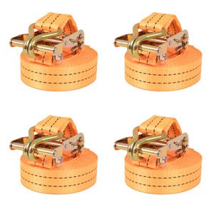 vidaXL Upínacie popruhy s račňou 4 ks, 1 tona, 6mx38mm, oranžové