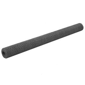 vidaXL Drôtené pletivo, oceľ potiahnutá PVC 25x1,5 m, sivé