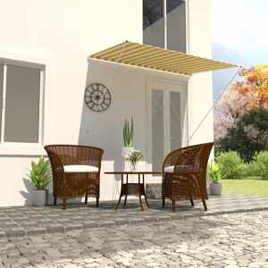 vidaXL Zaťahovacia markíza 200x150 cm žlto-biela