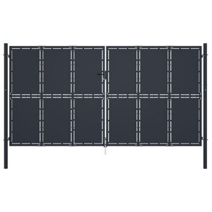 vidaXL Záhradná brána, oceľ 400x200 cm, antracitová