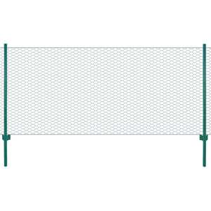 vidaXL Drôtené pletivo so stĺpikmi zelené 25x1 m oceľové