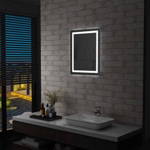 vidaXL Kúpeľňové zrkadlo s LED svetlom a dotykovým senzorom 50x60 cm