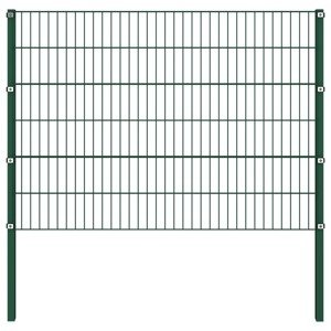 vidaXL Plotový panel so stĺpikmi zelený 1,7x1,2 m železný
