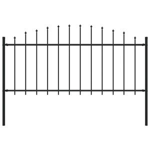 vidaXL Záhradný plot s hrotmi, oceľ (0,5-0,75)x1,7 m, čierny