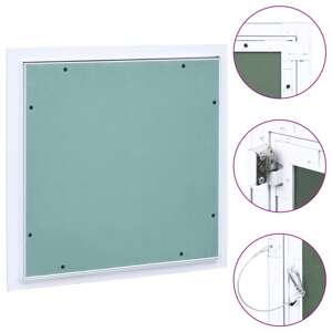 vidaXL Prístupový panel s hliníkovým rámom a sadrokartónom 400x400 mm