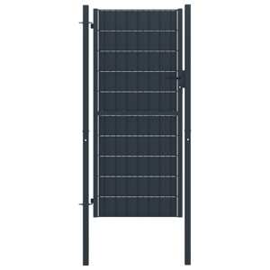 vidaXL Plotová brána, PVC a oceľ 100x124 cm, antracitová