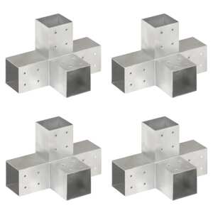 vidaXL Trámové spojky 4 ks v tvare X 81x81 mm pozinkovaný kov